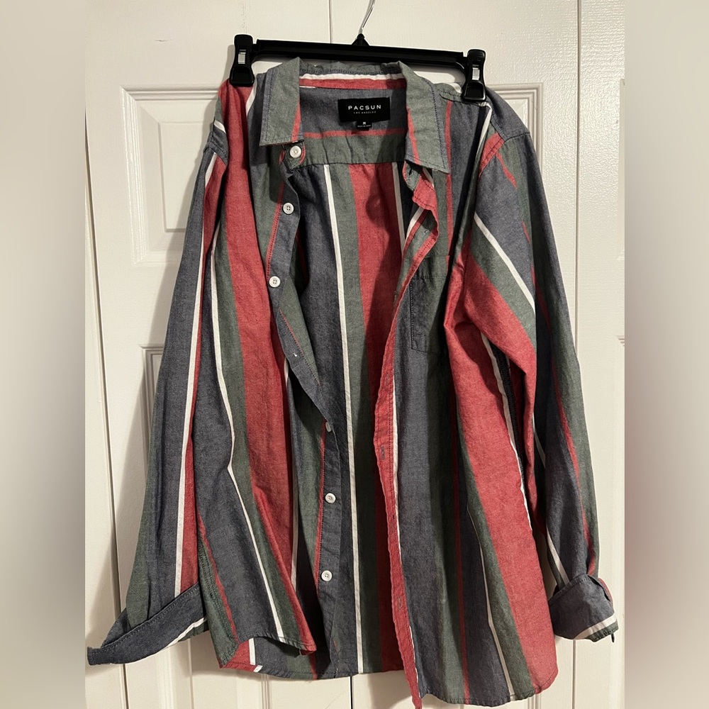 PacSun button down long sleeve shirt. Size medium. Multi color.